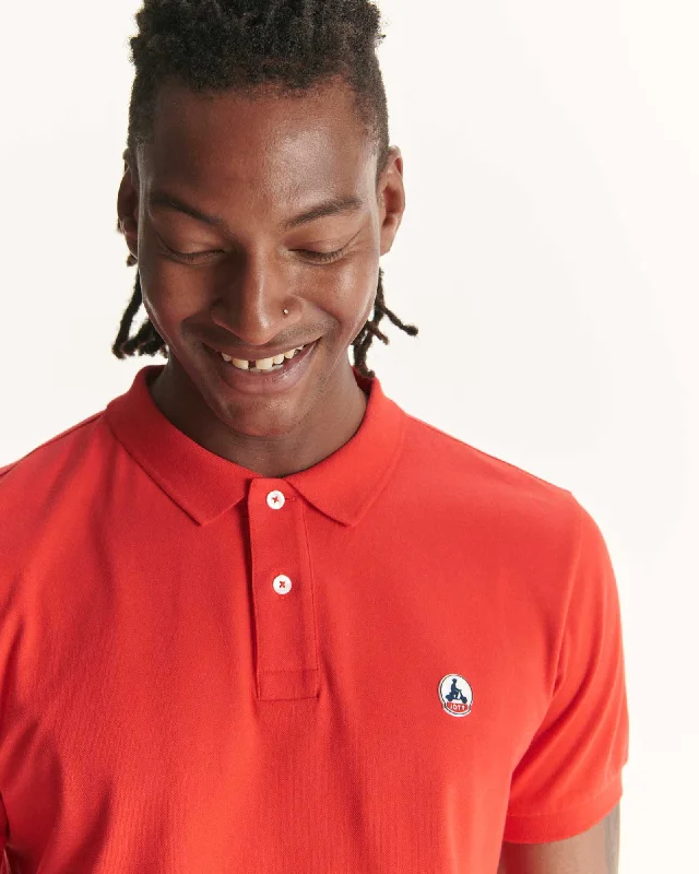 Fire red Marbella organic cotton polo shirt