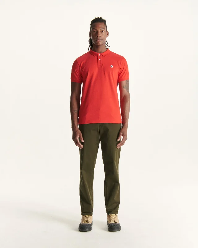 Fire red Marbella organic cotton polo shirt