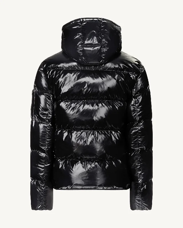 Grand Froid lacquered hooded jacket Black Java