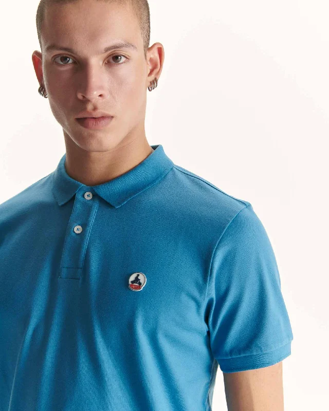 Light denim Marbella organic cotton polo shirt