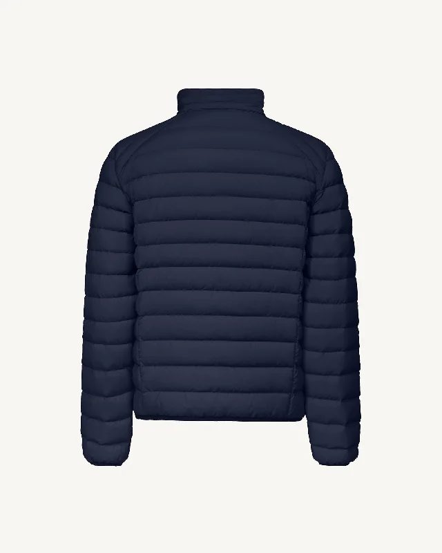 Navy Aragon lightweight stretch puffer jacket