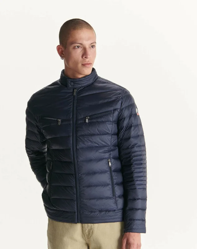 Navy David biker fit puffer jacket