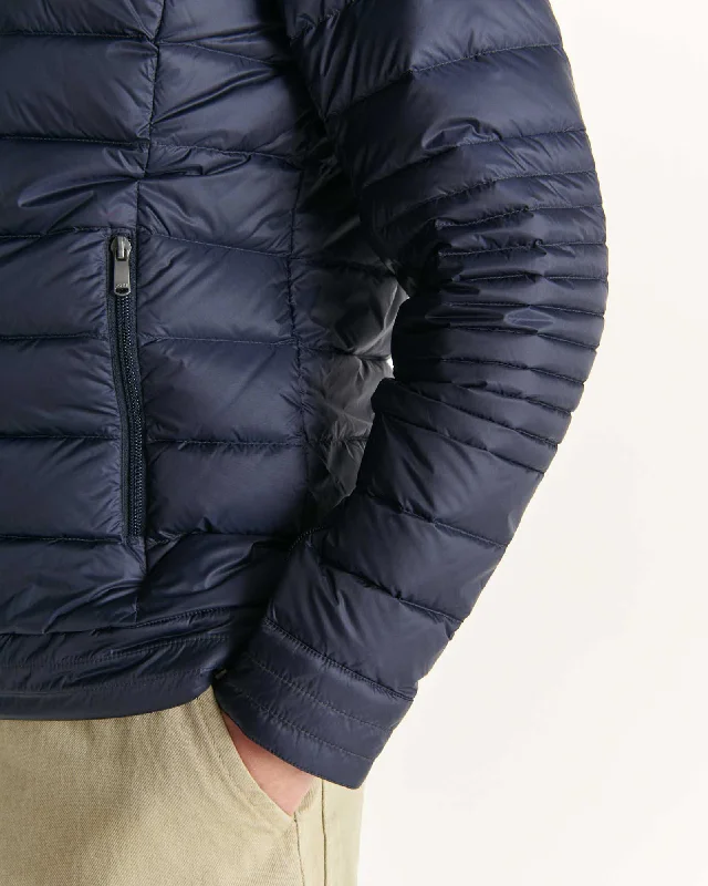 Navy David biker fit puffer jacket