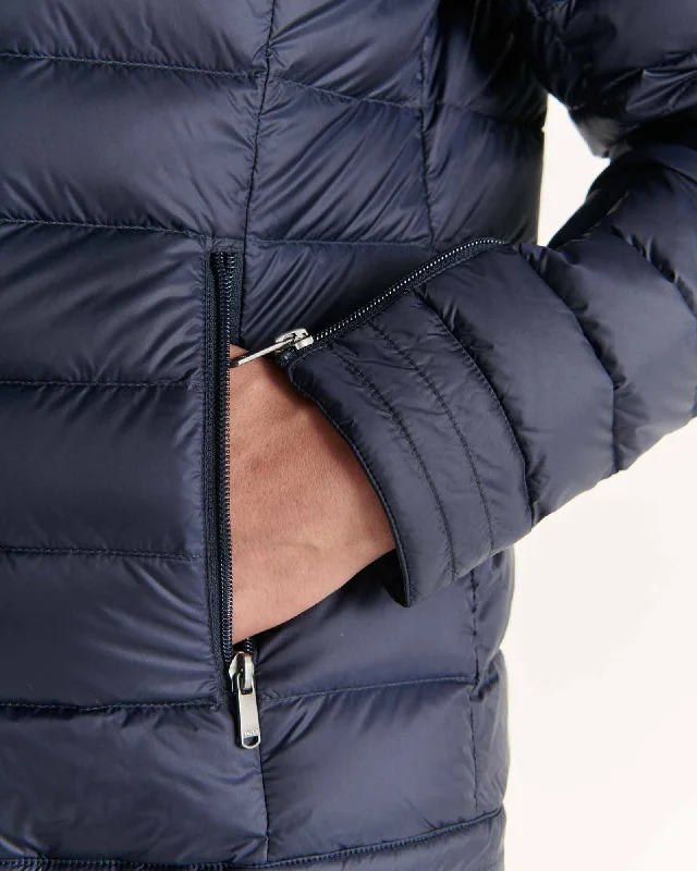 Navy David biker fit puffer jacket