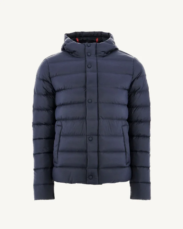 Navy Jorge hooded puffer jacket