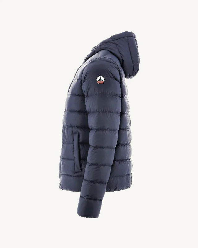 Navy Jorge hooded puffer jacket