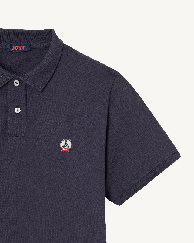 Navy Marbella organic cotton polo shirt