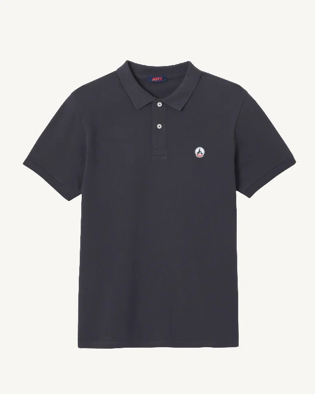 Navy Marbella organic cotton polo shirt