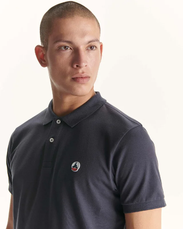 Navy Marbella organic cotton polo shirt