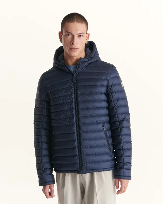 Navy Reversible hooded puffer jacket Bergen