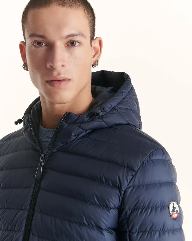 Navy Reversible hooded puffer jacket Bergen