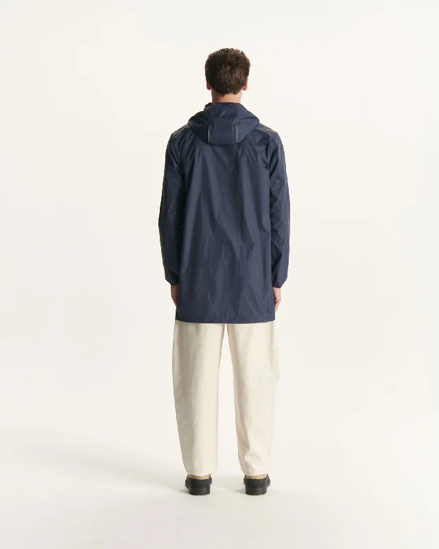 Navy Stockholm packable hooded jacket