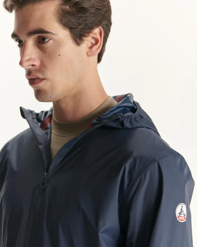 Navy Stockholm packable hooded jacket