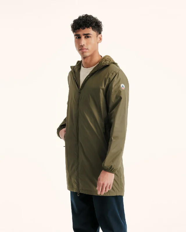 Oban Polar fleece-lined long waterproof jacket Army