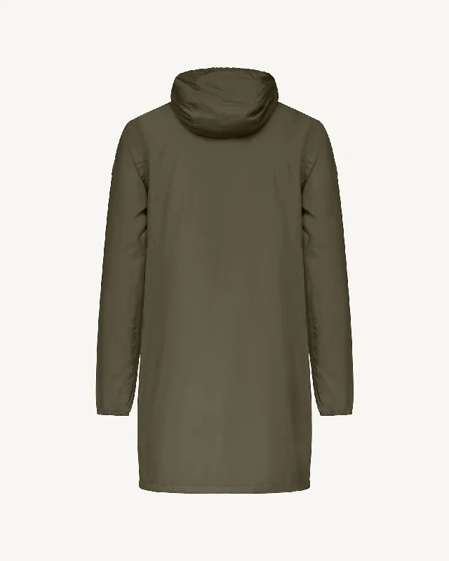 Oban Polar fleece-lined long waterproof jacket Army