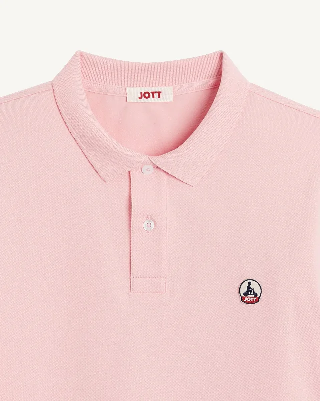 Peach pink organic cotton polo shirt Marbella