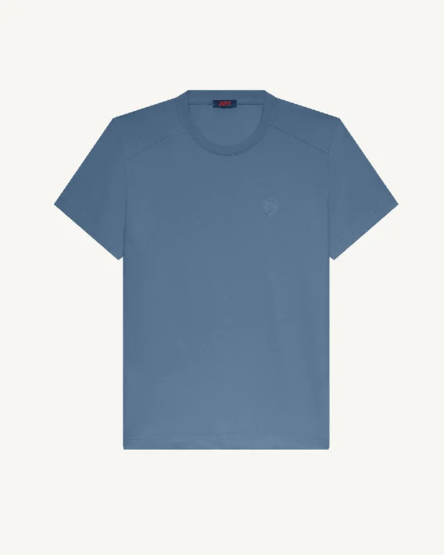 Pedro men's cotton round-neck T-shirt Washed blue