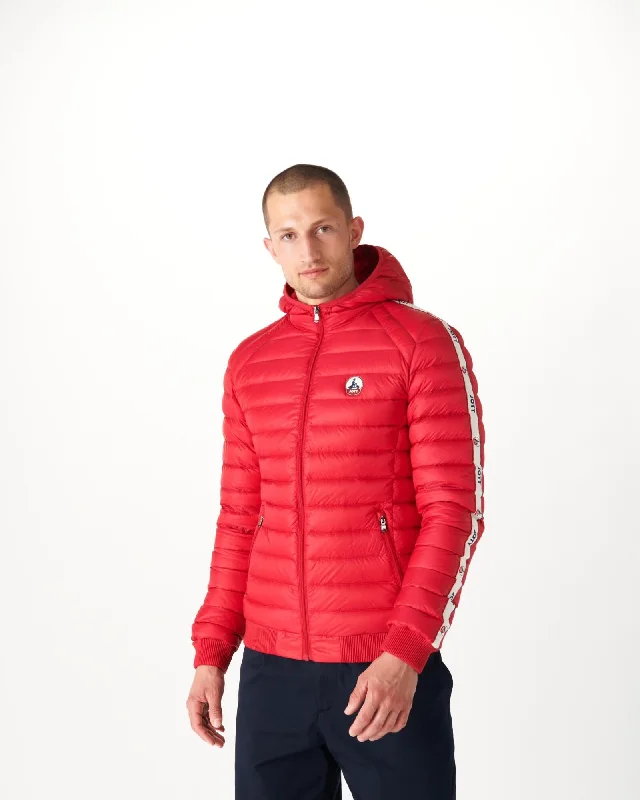 Red Hooded down jacket Colin