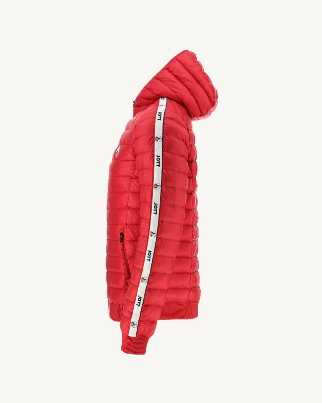 Red Hooded down jacket Colin