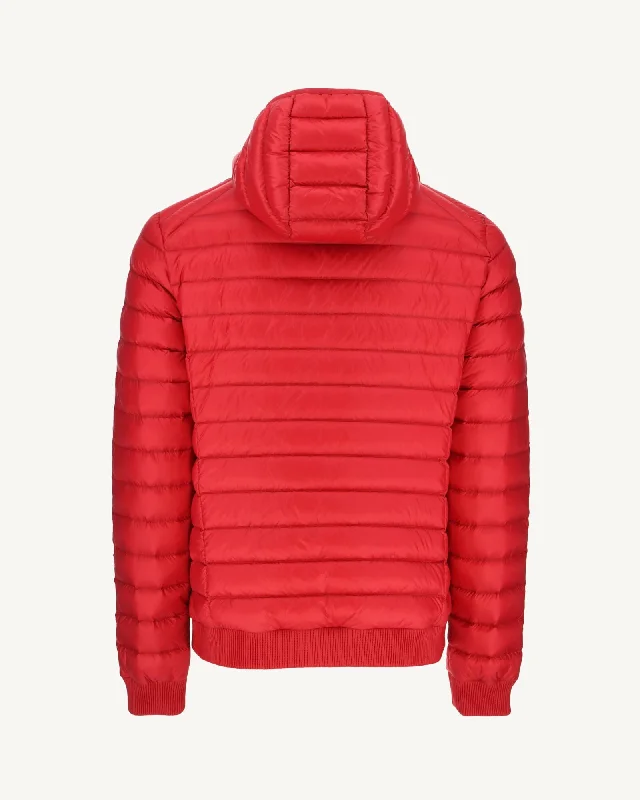 Red Hooded down jacket Colin