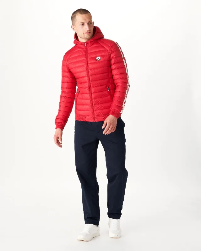 Red Hooded down jacket Colin