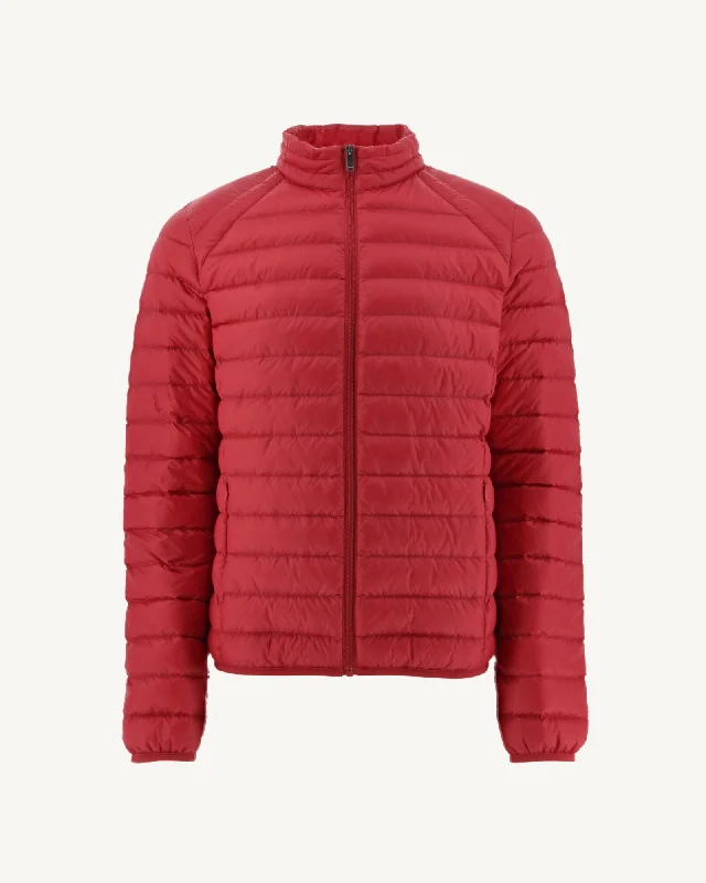 Red Lightweight down jacket Mat