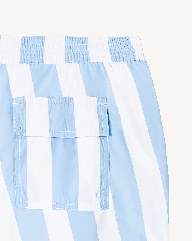 Stripe soft blue/White Deauville swim shorts