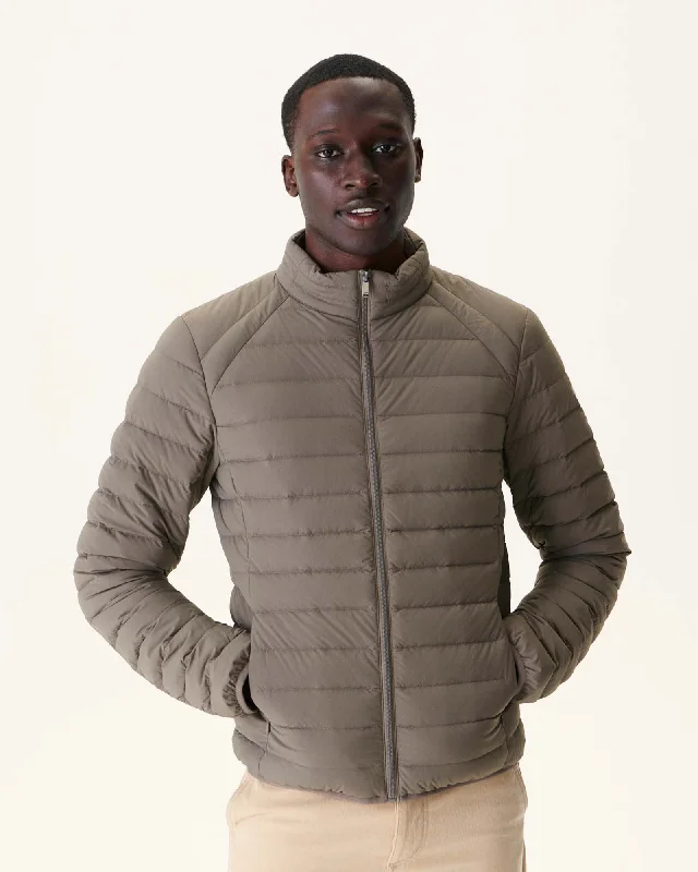 Taupe Aragon lightweight stretch puffer jacket