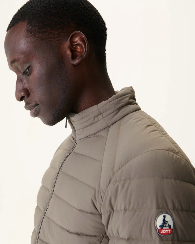 Taupe Aragon lightweight stretch puffer jacket