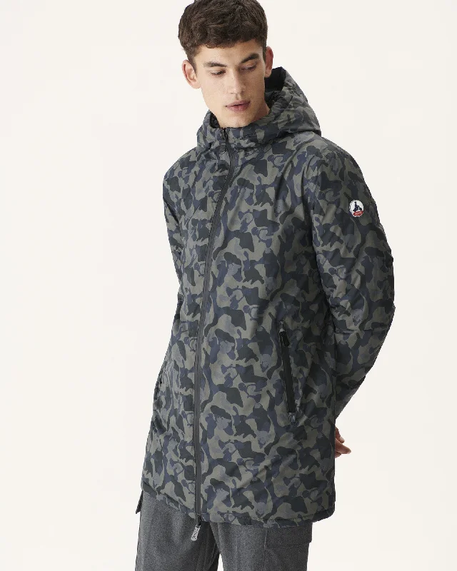 Tonal Military print/Black Reversible light down jacket Amsterdam