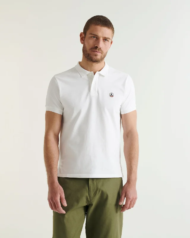 White Marbella organic cotton polo shirt