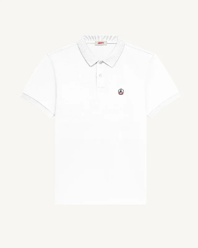 White Marbella organic cotton polo shirt