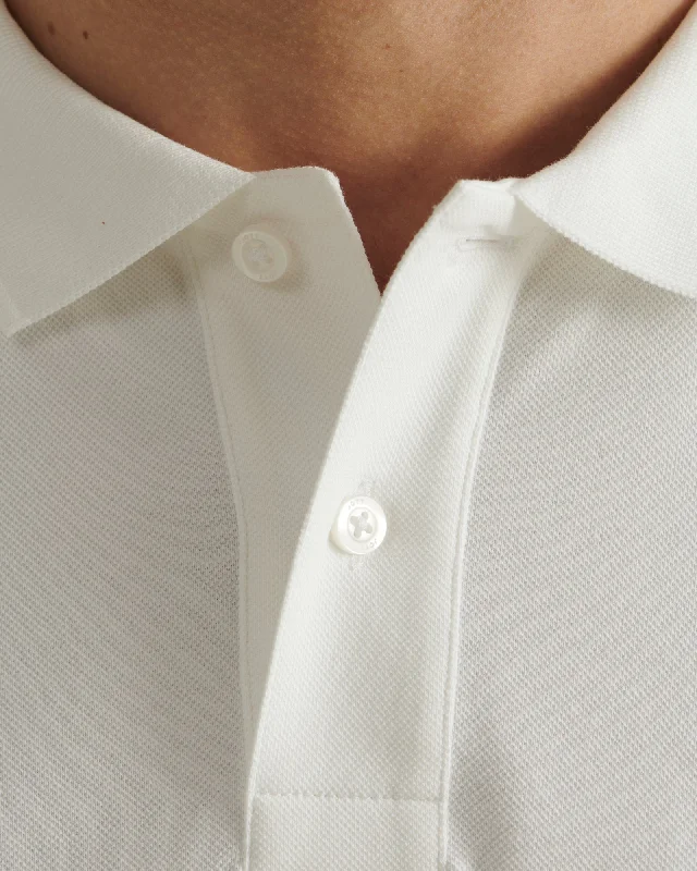 White Marbella organic cotton polo shirt