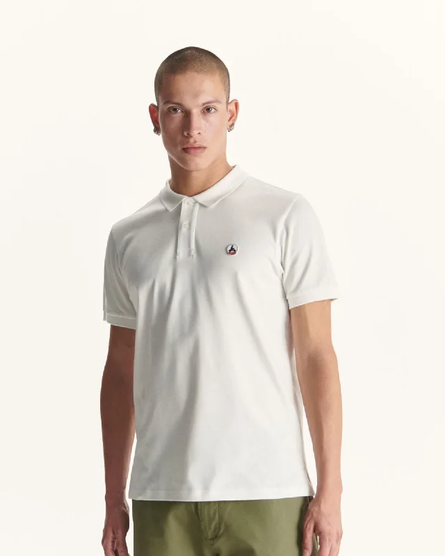 White Marbella organic cotton polo shirt