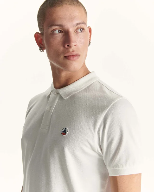 White Marbella organic cotton polo shirt